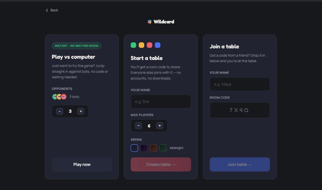 Wildcard screenshot 1